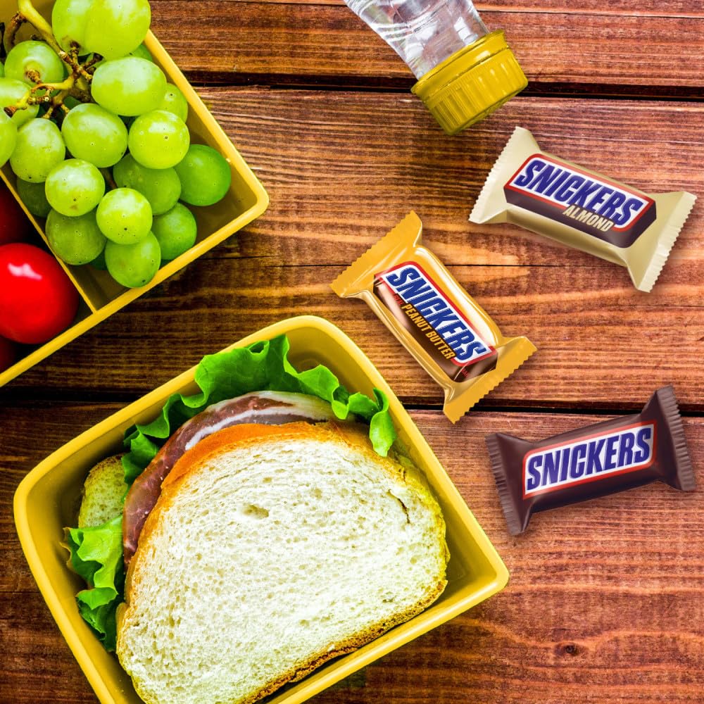 Peanut Butter & Almond Fun Size Milk Chocolate Candy Bars Variety Assortment, Party Size, 24.02 Oz Bulk Bag