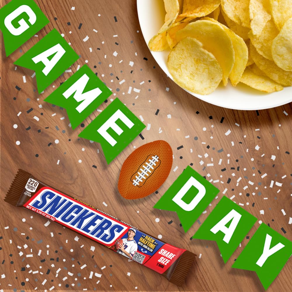 Snickers Milk Chocolate Candy Bars - Individually Wrapped Share Size Chocolate Bar, 3.29 oz, Pack of 24 Bulk Box