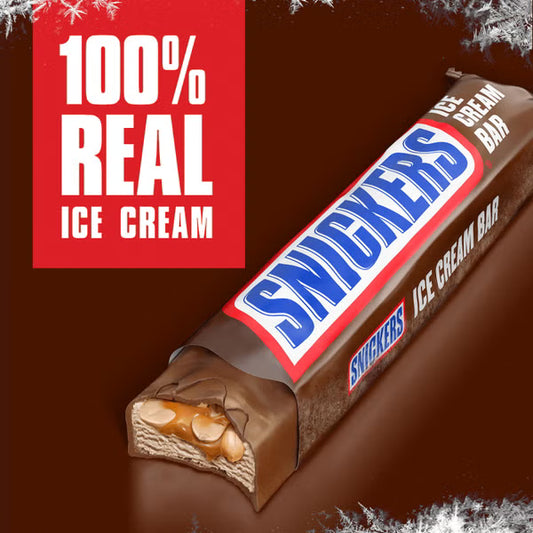 Snickers Chocolate Caramel Peanut Butter Ice Cream Bars, 24 bars per pack, 2 ounces each