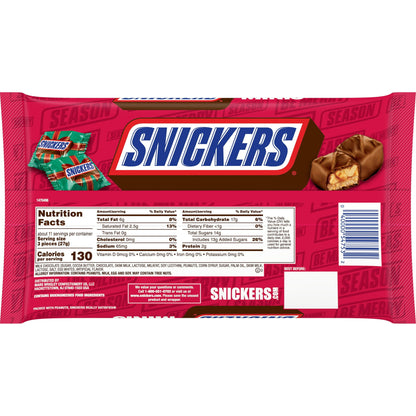 (2 pack) Snickers Minis Chocolate Christmas Candy Bars, Holiday Bag - 10.48 oz
