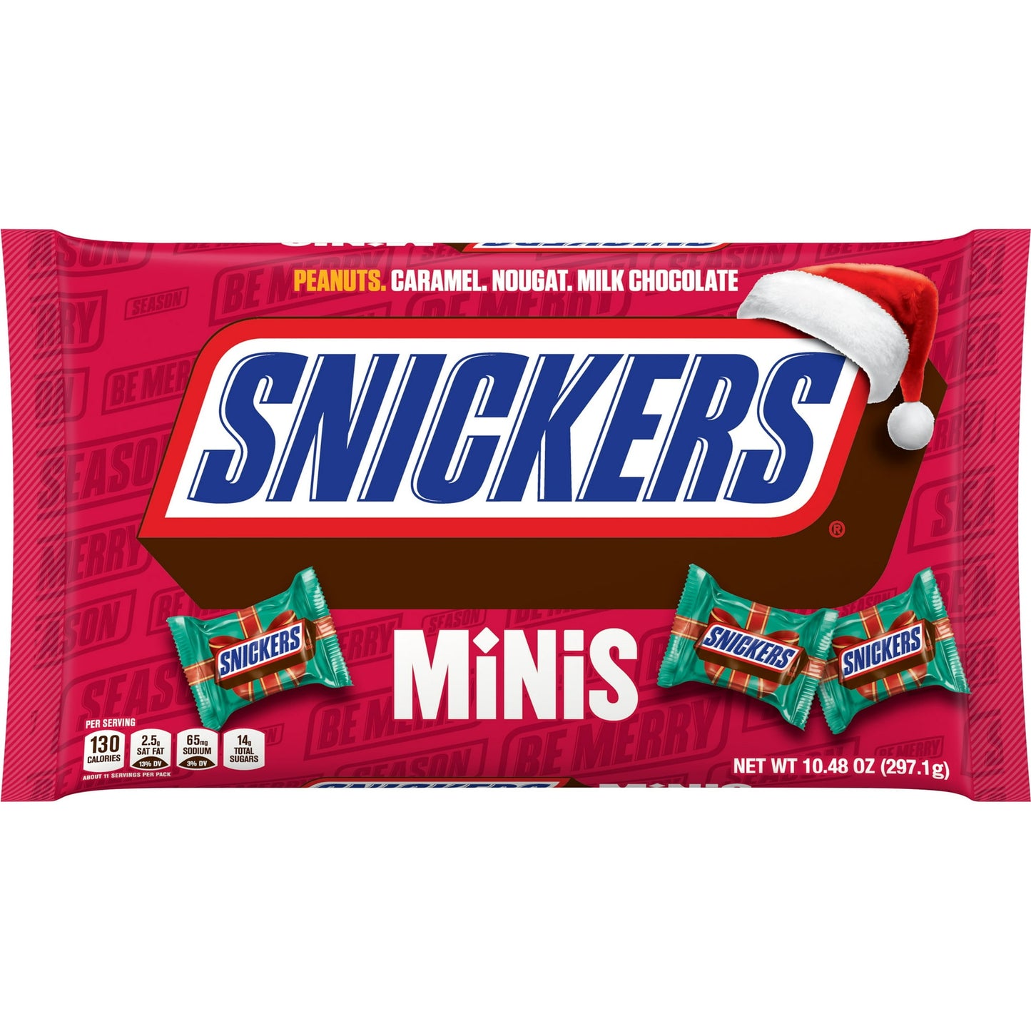 (2 pack) Snickers Minis Chocolate Christmas Candy Bars, Holiday Bag - 10.48 oz