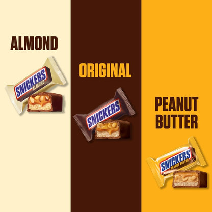 Peanut Butter & Almond Fun Size Milk Chocolate Candy Bars Variety Assortment, Party Size, 24.02 Oz Bulk Bag