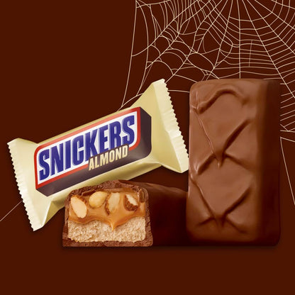 SNICKERS Almond Fun Size Halloween Chocolate Bars Individually Wrapped, 10.23 oz
