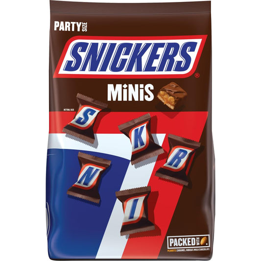 SNICKERS Minis Size Milk Chocolate Candy Bar Bulk Assortment, 35.6 oz Bag