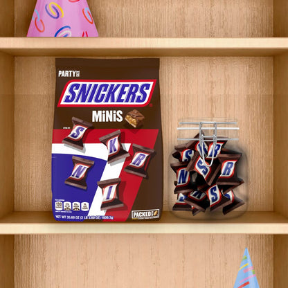 SNICKERS Minis Size Milk Chocolate Candy Bar Bulk Assortment, 35.6 oz Bag