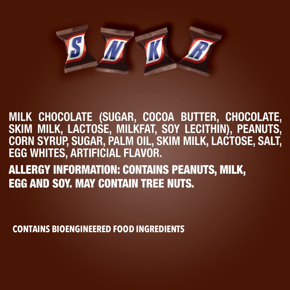 SNICKERS Minis Size Milk Chocolate Candy Bar Bulk Assortment, 35.6 oz Bag