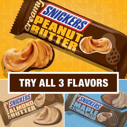 Creamy SNICKERS Peanut Butter Single Size Square Candy Bars,1.4 Ounce (Pack of 24)