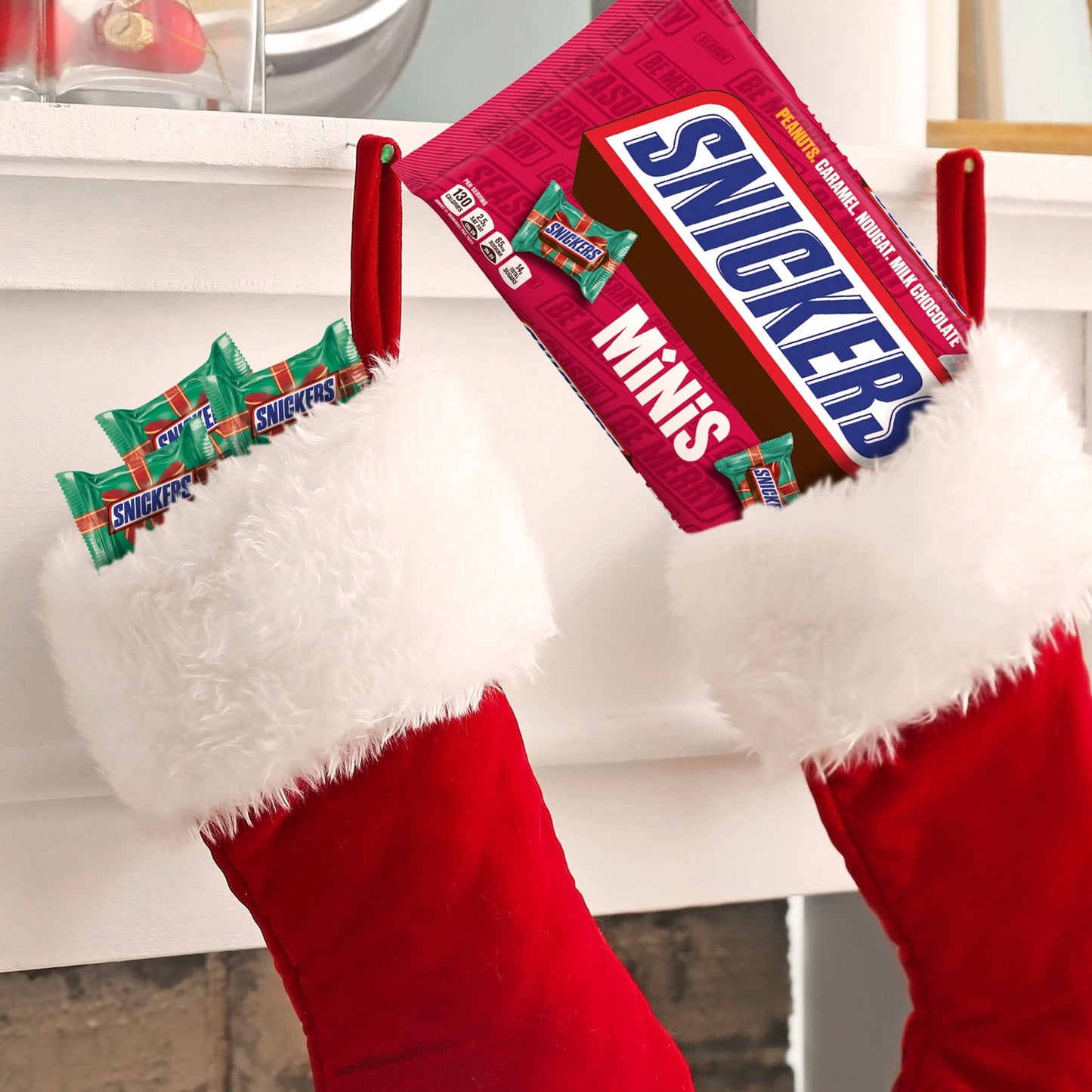 (2 pack) Snickers Minis Chocolate Christmas Candy Bars, Holiday Bag - 10.48 oz