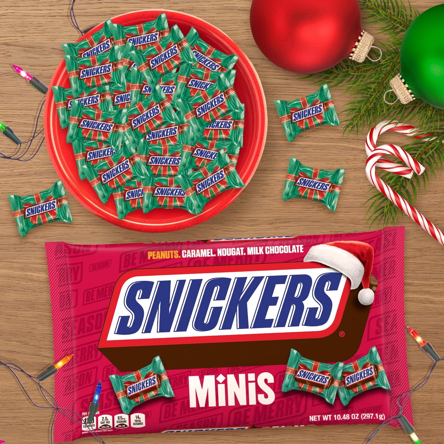 (2 pack) Snickers Minis Chocolate Christmas Candy Bars, Holiday Bag - 10.48 oz