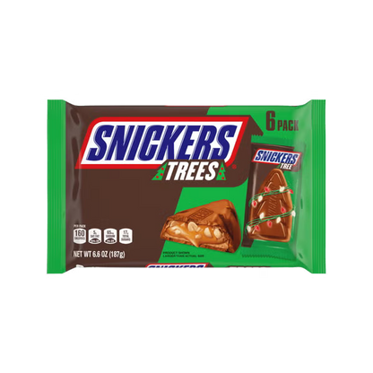 SNICKERS Trees Chocolate Christmas Candy Bars, 6 Ct