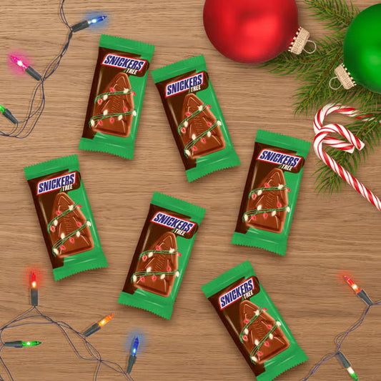 SNICKERS Trees Chocolate Christmas Candy Bars, 6 Ct